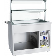 Прилавок холодильный Abat Hot line ПВВ(Н)-70Х-02-НШ, 2 стеклянные полки, съемный нерж. фасад