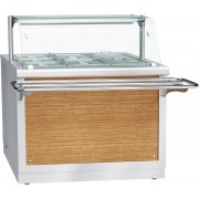 Электрический мармит кухонный 2-х блюд Abat Hot line ЭМК-70Х, 1 стеклянная полка, съемный нерж. фасад