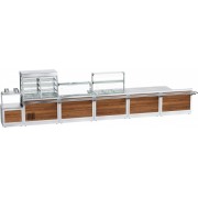 Прилавок холодильный Abat Hot line ПВВ(Н)-70Х-02-НШ, 2 стеклянные полки, съемный нерж. фасад