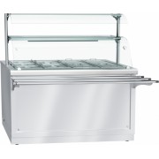 Электрический мармит кухонный 2-х блюд Abat Hot line ЭМК-70Х-03, паровой, 2 стеклянные полки, съемный нерж. фасад