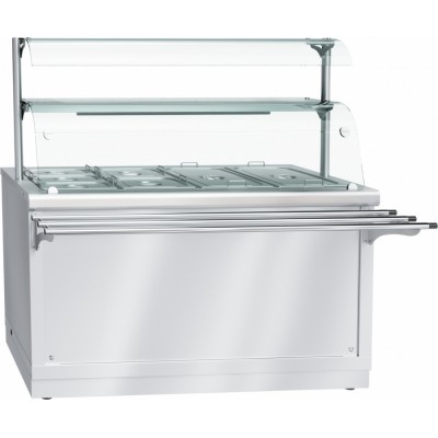 Электрический мармит кухонный 2-х блюд Abat Hot line ЭМК-70Х-03, паровой, 2 стеклянные полки, съемный нерж. фасад Электрический мармит кухонный 2-х блюд Abat Hot line ЭМК-70Х-03, паровой, 2 стеклянные полки, съемный нерж. фасад