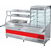 Прилавок-витрина универсальный Abat ПВХМ-70КМУ нерж. витрина справа
