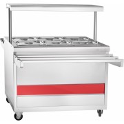 Мармит 2-х блюд Abat передвижная серия ЭМК-70ПМ паровой, полка с подсветкой, вся нерж.