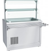 Прилавок холодильный Abat Hot line ПВВ(Н)-70Х-02-НШ, 2 стеклянные полки, съемный нерж. фасад