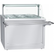 Электрический мармит кухонный 2-х блюд Abat Hot line ЭМК-70Х, 1 стеклянная полка, съемный нерж. фасад