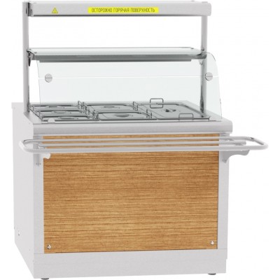 Электрический мармит кухонный 2-х блюд Abat Hot line ЭМК-70Х, 2 полки (нижняя подогреваемая), съемный нерж. фасад Электрический мармит кухонный 2-х блюд Abat Hot line ЭМК-70Х, 2 полки (нижняя подогреваемая), съемный нерж. фасад