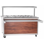 Мармит 2-х блюд Abat передвижная серия ЭМК-70ПМ-01 паровой, полка с подсветкой, кашир.