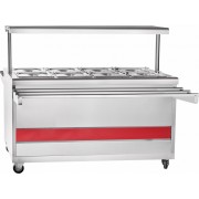 Мармит 2-х блюд Abat передвижная серия ЭМК-70ПМ-01 паровой, полка с подсветкой, вся нерж.