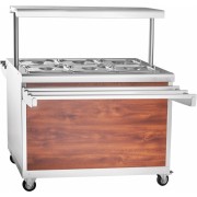 Мармит 2-х блюд Abat передвижная серия ЭМК-70ПМ паровой, полка с подсветкой, кашир.