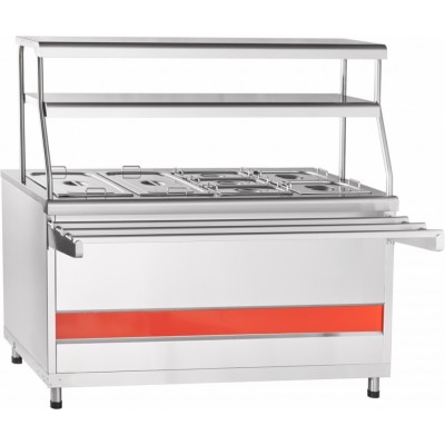 Мармит 2-х блюд Abat АСТА ЭМК-70КМШ паровой с тепловым шкафом, 2 полки, столешница нерж. Мармит 2-х блюд Abat АСТА ЭМК-70КМШ паровой с тепловым шкафом, 2 полки, столешница нерж.