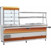 Прилавок-витрина универсальный Abat ПВХМ-70КМУ цвет "красное золото" витрина слева