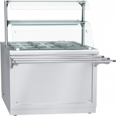 Электрический мармит кухонный 2-х блюд Abat Hot line ЭМК-70Х-02, паровой, 2 стеклянные полки, съемный нерж. фасад Электрический мармит кухонный 2-х блюд Abat Hot line ЭМК-70Х-02, паровой, 2 стеклянные полки, съемный нерж. фасад