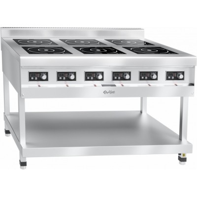 Плита индукционная 6-ти конфорочная Abat КИП-69П-5,0-01 нерж. сталь Плита индукционная 6-ти конфорочная Abat КИП-69П-5,0-01 нерж. сталь