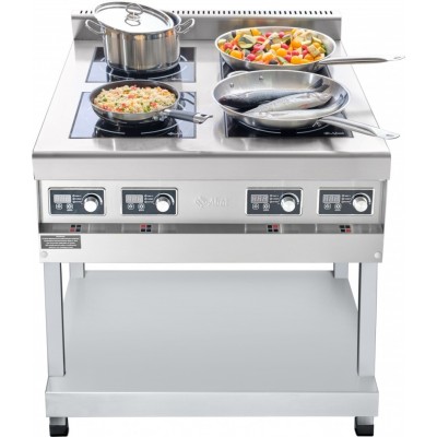 Плита индукционная 4-х конфорочная Abat КИП-49П-5,0 краш. подставка Плита индукционная 4-х конфорочная Abat КИП-49П-5,0 краш. подставка