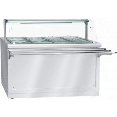 Электрический мармит кухонный 2-х блюд Abat Hot line ЭМК-70Х-01, паровой, 1 стеклянная полка, съемный нерж. фасад Электрический мармит кухонный 2-х блюд Abat Hot line ЭМК-70Х-01, паровой, 1 стеклянная полка, съемный нерж. фасад