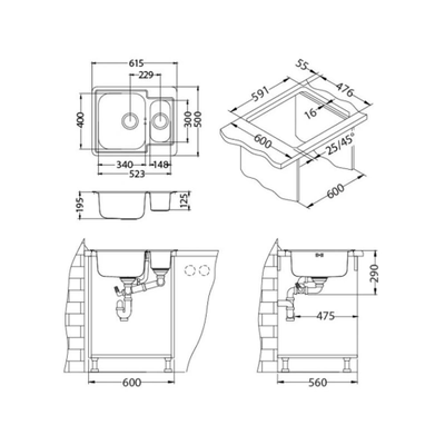 Мойка Alveus Line maxim 50 Мойка Alveus Line maxim 50