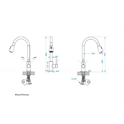 Смеситель ALVEUS PRIMROSE PS BLACK MATT Смеситель ALVEUS PRIMROSE PS BLACK MATT