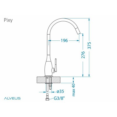 Смеситель Alveus PIXY Смеситель Alveus PIXY