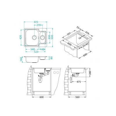 Мойка Alveus Line 50 Мойка Alveus Line 50