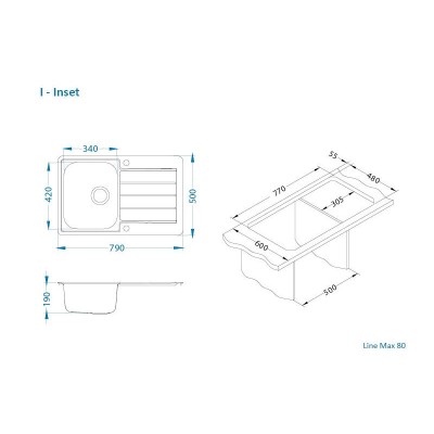 Мойка Alveus LINE MAX 80 SAT Мойка Alveus LINE MAX 80 SAT