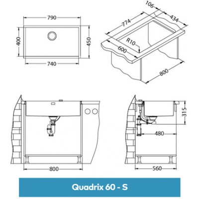 Мойка Alveus Quadrix 60 Мойка Alveus Quadrix 60