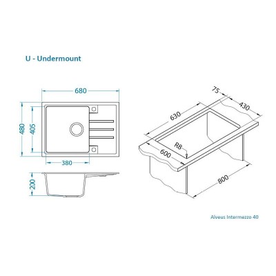 Мойка Alveus INTERMEZZO 40 G91 Мойка Alveus INTERMEZZO 40 G91
