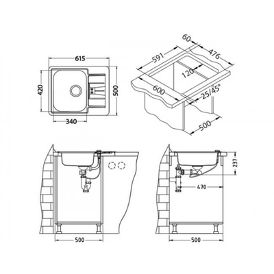 Мойка Alveus Line 60 Мойка Alveus Line 60