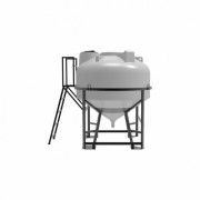 Емкость ЭКОПРОМ ЦКТ 3000 л с патрубком в обрешетке с лестницей