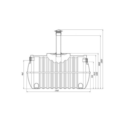 Емкость ЭКОПРОМ подземная G 1500 с шахтой Емкость ЭКОПРОМ подземная G 1500 с шахтой