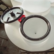 Емкость ЭКОПРОМ ЦКТ 3000 л с патрубком в обрешетке с лестницей