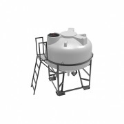 Емкость ЭКОПРОМ ЦКТ 3000 л с патрубком в обрешетке с лестницей