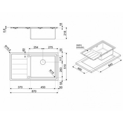 Мойка SMEG LFTG861S Мойка SMEG LFTG861S