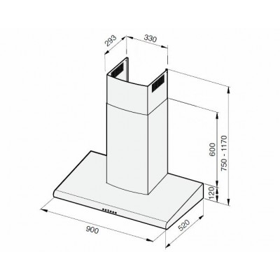Вытяжка Galvamet Stealth 90/A нерж. Вытяжка Galvamet Stealth 90/A нерж.