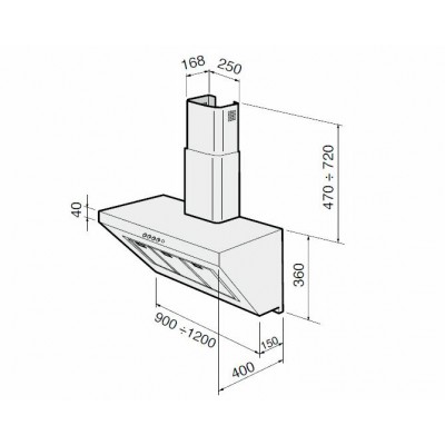 Вытяжка Galvamet Modem 90/A нерж. Вытяжка Galvamet Modem 90/A нерж.