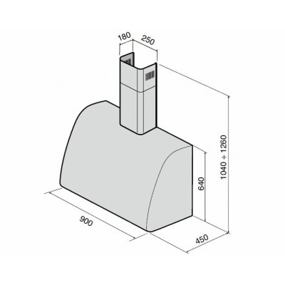 Вытяжка Galvamet Profile 90/A нерж. Вытяжка Galvamet Profile 90/A нерж.