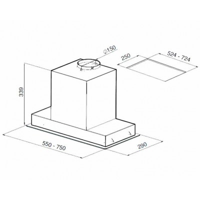 Вытяжка Galvamet Breeze 55/A белое стекло Вытяжка Galvamet Breeze 55/A белое стекло