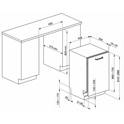 Посудомоечная машина встр. SMEG STA4505IN акция Посудомоечная машина встр. SMEG STA4505IN акция