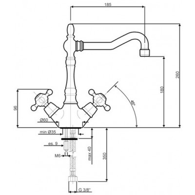 СМЕСИТЕЛЬ SMEG MIR8O латунный СМЕСИТЕЛЬ SMEG MIR8O латунный