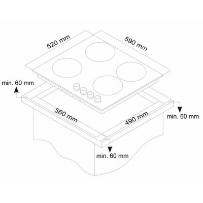 Варочная поверхность газовая LUX DORF H60V41B551 Варочная поверхность газовая LUX DORF H60V41B551