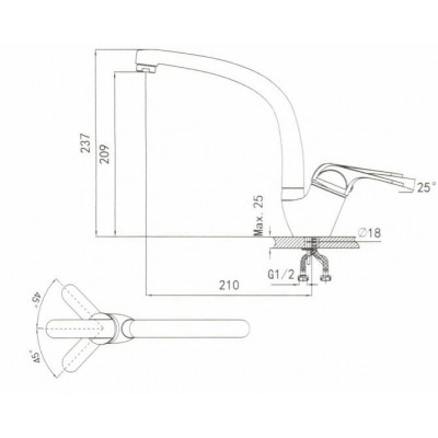 Смеситель Granula GR-2024 хром Смеситель Granula GR-2024 хром