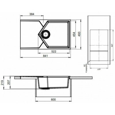 Мойка KitKraken Sea White белый 850х500 Мойка KitKraken Sea White белый 850х500