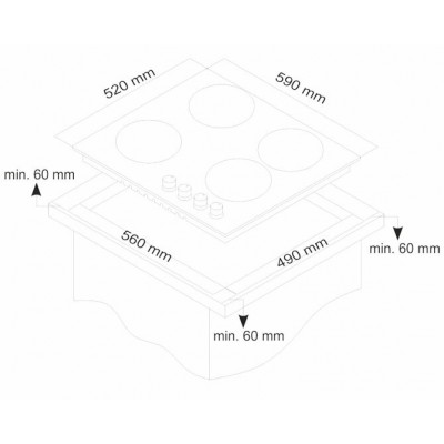Варочная поверхность газовая LUX DORF H60Q41O550 Варочная поверхность газовая LUX DORF H60Q41O550
