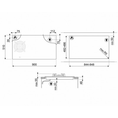 Варочная поверхность комбинирпованная SMEG PM6912WLDR Варочная поверхность комбинирпованная SMEG PM6912WLDR