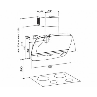 Вытяжка Sirius SL 91 80 см ЧЁРНОЕ СТЕКЛО Вытяжка Sirius SL 91 80 см ЧЁРНОЕ СТЕКЛО