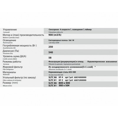 Вытяжка Sirius SLTC 86 80 см НЕРЖ-ЧЁРНОЕ СТЕКЛО Вытяжка Sirius SLTC 86 80 см НЕРЖ-ЧЁРНОЕ СТЕКЛО