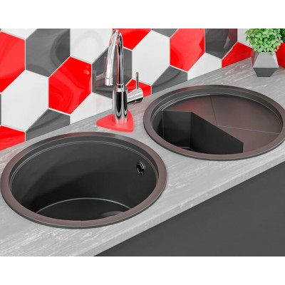 Мойка KitKraken Stream Black чёрный 510х510 Мойка KitKraken Stream Black чёрный 510х510