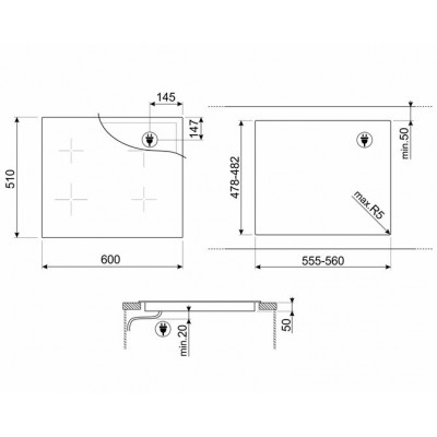 Варочная поверхность индукционная SMEG SIM1643DS Варочная поверхность индукционная SMEG SIM1643DS