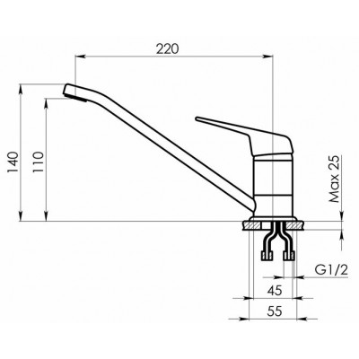 Смеситель Granula ST-21 хром Смеситель Granula ST-21 хром