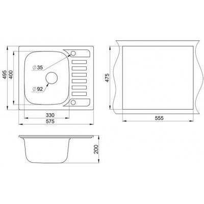 Granula GR-5801 чёрный 575х495мм Granula GR-5801 чёрный 575х495мм