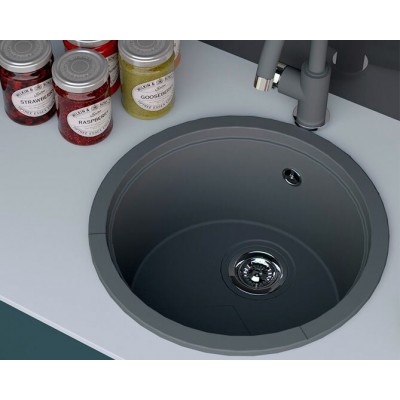 Мойка KitKraken Lake 45 Rocky Anthracite тёмно-серый 417х417 Мойка KitKraken Lake 45 Rocky Anthracite тёмно-серый 417х417